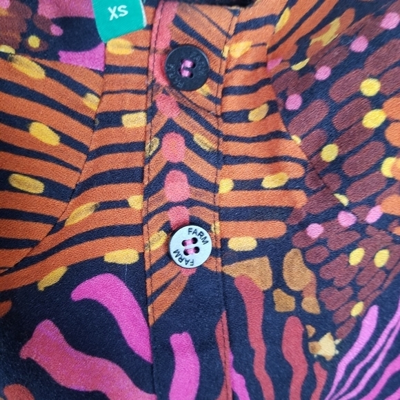 Farm Rio Leopard Hearts Long Sleeve Mini Dress Size XS Sweetheart Neckline - Picture 4 of 16